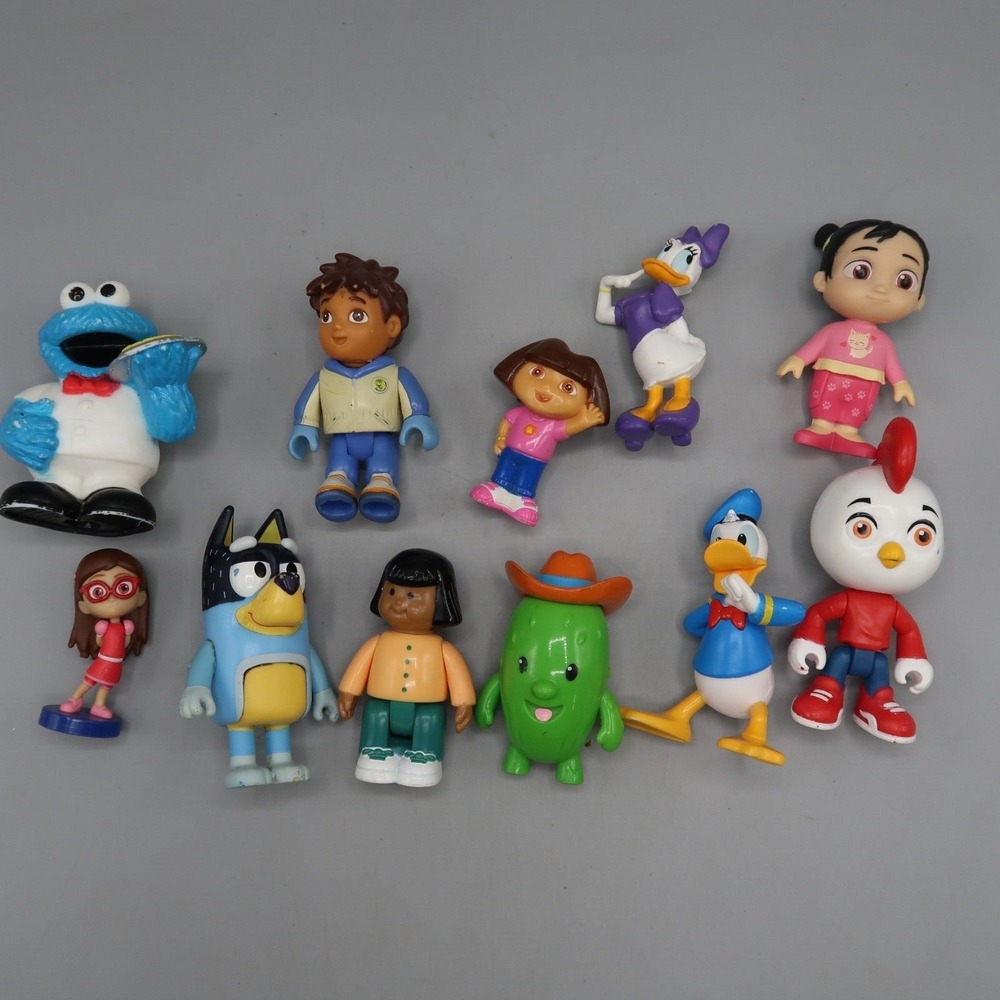 Figure Cartoon Bundle Lot Mickey Bluey Donald Dora PJ Mask Callie Toys